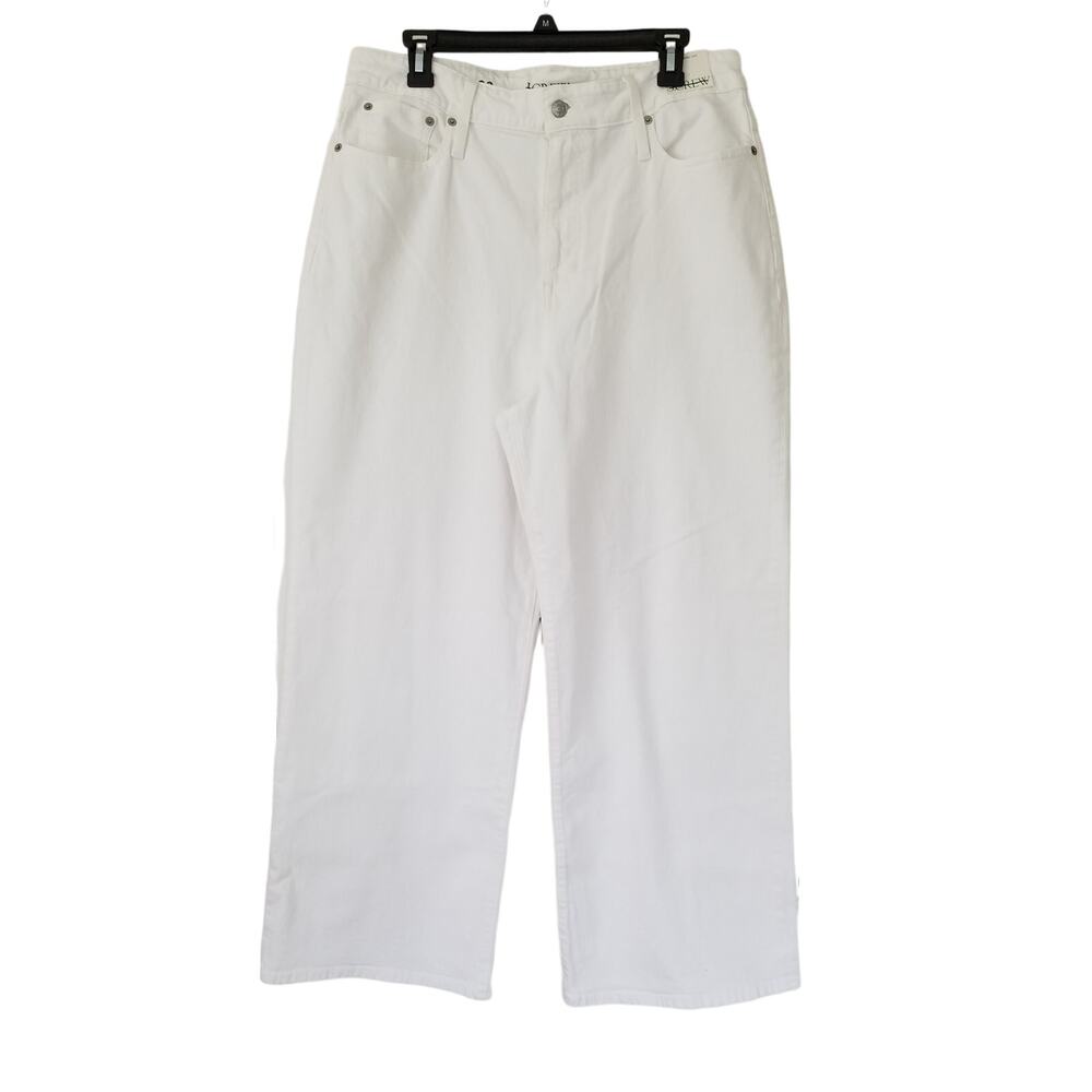 J. Crew Curvy Slim‎ Wide Leg Jeans Size 32 White Denim Cropped NWT $148 BX828